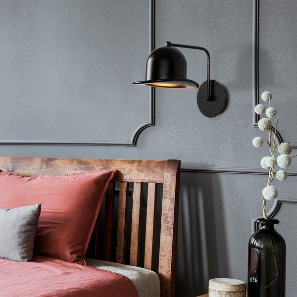 Crna zidna lampa ø 19 cm Fötr Sivani – Opviq lights-image-1