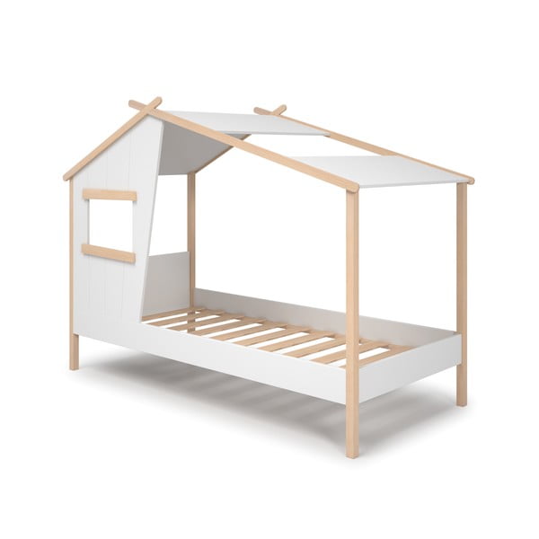 Bijeli dječji krevet od masivnog bora u obliku kućice 90x190 cm Luba – Marckeric-image-4