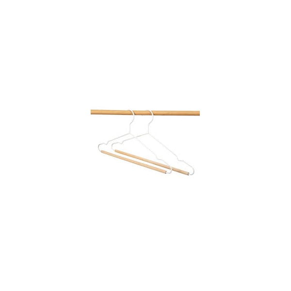 Set od 2 bijele vješalice s drvenim detaljem Compactor Frosted-image-2