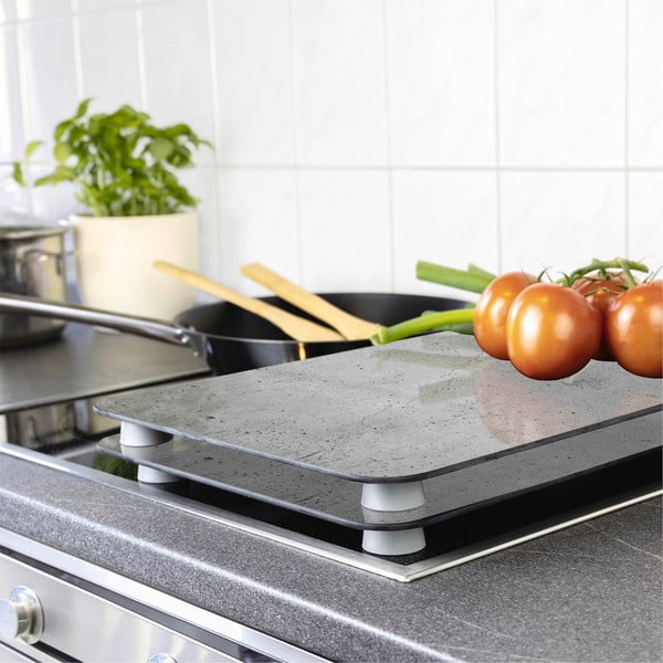 Set od 2 siva staklena poklopca za štednjak Wenko Universal-image-1