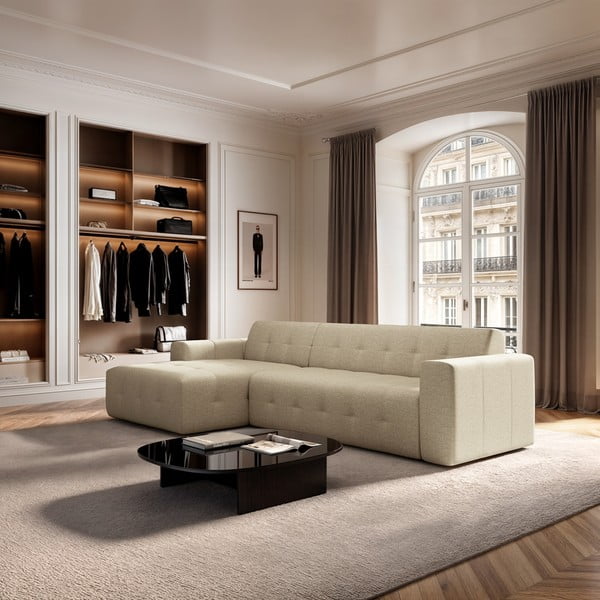 Bež kutna garnitura (s lijevim kutom/s ležaljkom) Tuil – Rodier-image-1