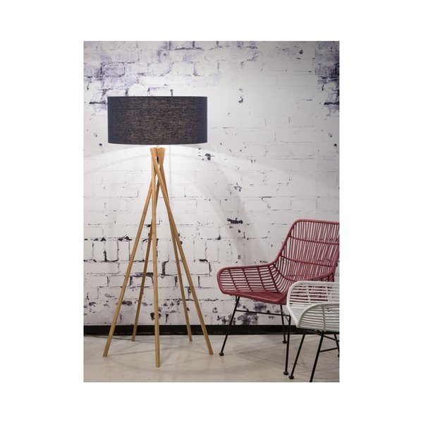 Podna svjetiljka s plavim sjenilom i konstrukcijom od bambusa Good &amp; Mojo Kilimanjaro-image-1