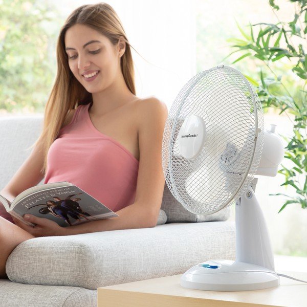Bijeli stolni ventilator Innovagoods, ø 30 cm-image-1