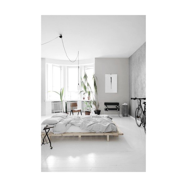 Bračni krevet od borovine s madracem Karup Design Japan Comfort Mat White/Natural, 140 x 200 cm-image-4