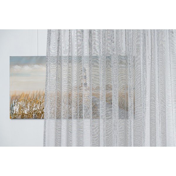 Siva prozirna zavjesa 300x245 cm Carmine – Mendola Fabrics-image-1