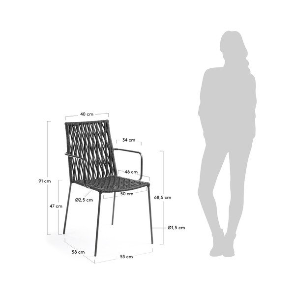 Set od 4 tamnosive La Forma Bettie stolice-image-3