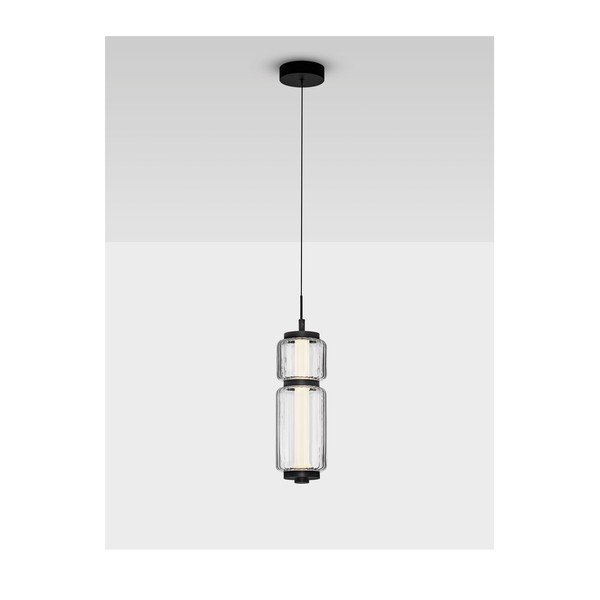Mat crna staklena LED viseća svjetiljka ø 12 cm Liesa – Nova Luce-image-3
