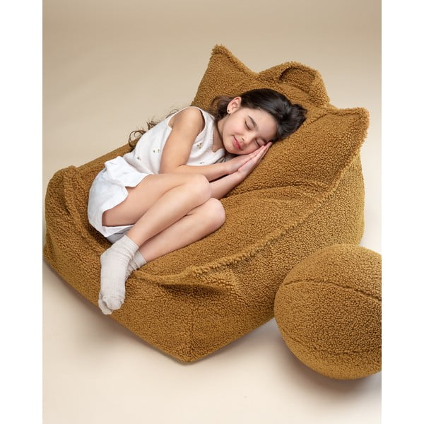 Smeđa vreća za bebe od bouclé tkanine Chair – Wigiwama-image-2