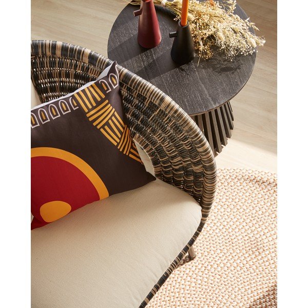 Bež tepih od reciklirane plastike Kave Home Rodhe, ø 150 cm-image-1