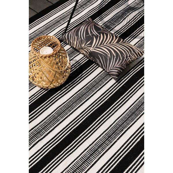 Crno bijeli dvostrani vanjski tepih od reciklirane plastike Green Decore Zambezi, 160 x 230 cm-image-4