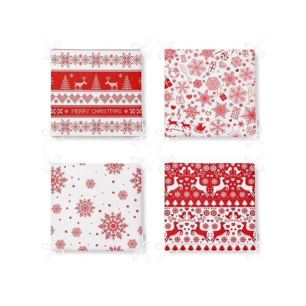 Jastuci za sjedenje u setu 4 kom s božićnim motivom 40x40 cm Snowflakes – Mila Home