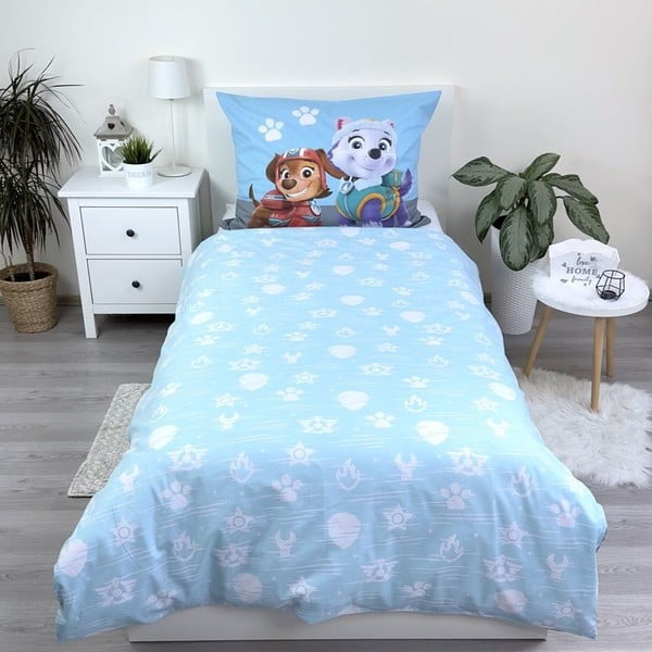 Plava pamučna dječja posteljina za krevet za jednu osobu 140x200 cm Paw Patrol – Jerry Fabrics-image-2