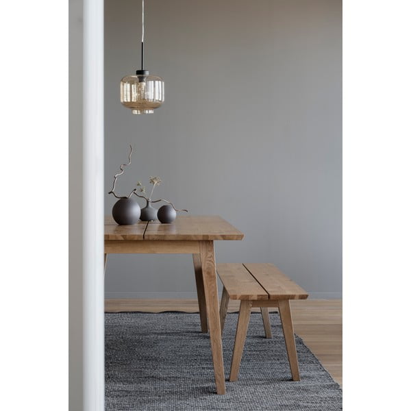 Drvena blagovaonska klupa u hrastovom dekoru Rowico Melfort, 144 x 38 cm-image-4