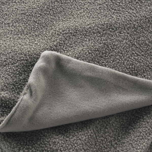 Siva deka od flisa 180x220 cm Curly Wooly – douceur d'intérieur-image-1