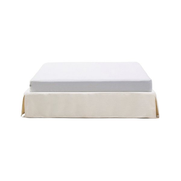 Bijeli tapecirani bračni krevet bez uzglavlja 160x200 cm Jaira – Kave Home-image-4