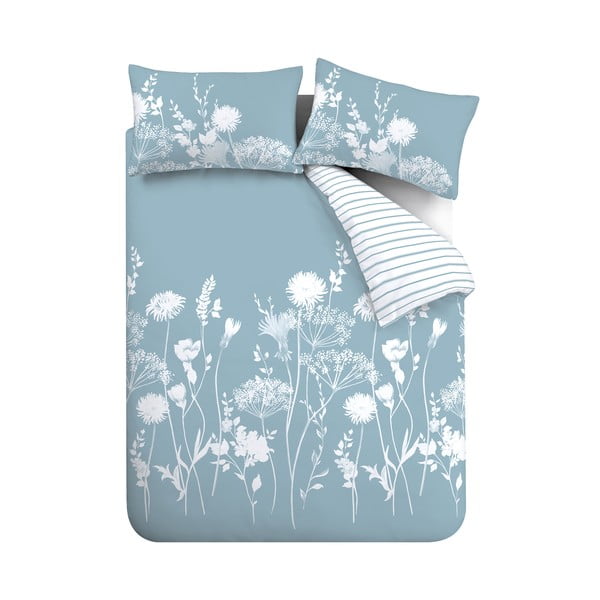 Bijela/plava posteljina za krevet za jednu osobu 135x200 cm Meadowsweet Floral – Catherine Lansfield
