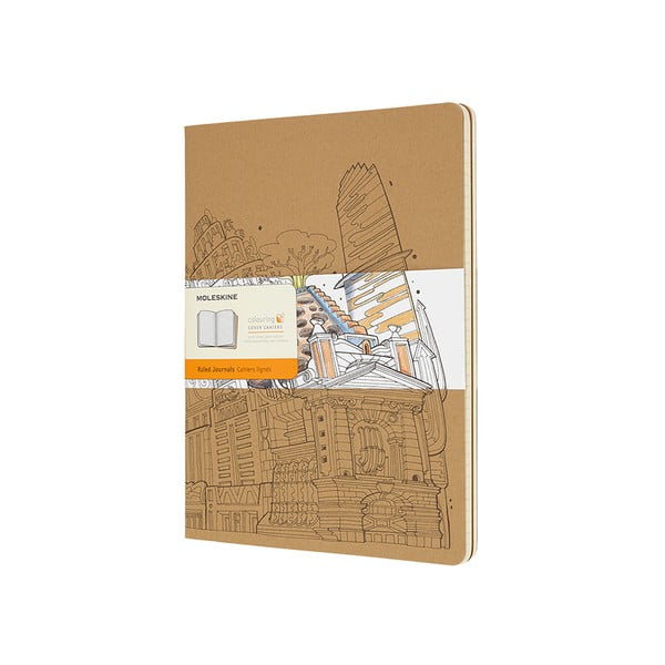 Smeđa bilježnica s crtama s tvrdim koricama Moleskine Cahier, 192 stranice