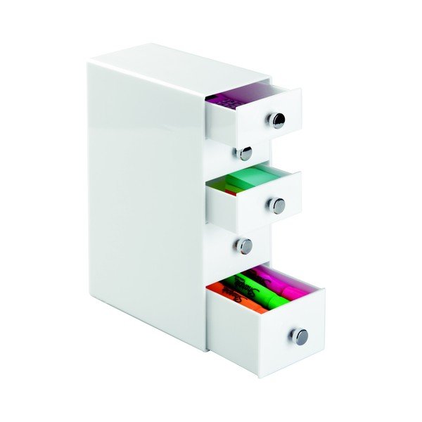 Bijeli ormar za odlaganje s ladicama InterDesign Drawers Tower, visina 25,5 cm-image-4