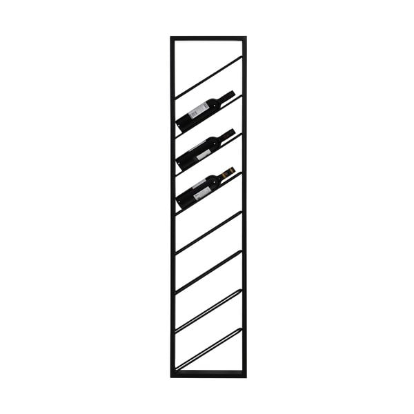 Crni zidni metalni držač za boce vina broj boca 8 kom 36x160x6 cm Malbeo – Light & Living