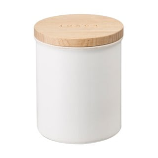 Bijela kutija s poklopcem od bambusa YAMAZAKI Tosca, ø 9,5 cm