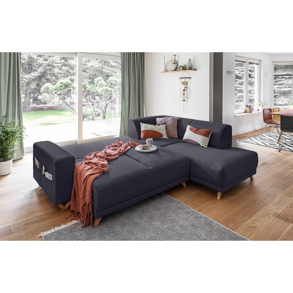 Antracitno siva sklopiva/s prostorom za odlaganje kutna garnitura (s desnim kutom/u obliku slova L) Classy Sophie – Miuform-image-4