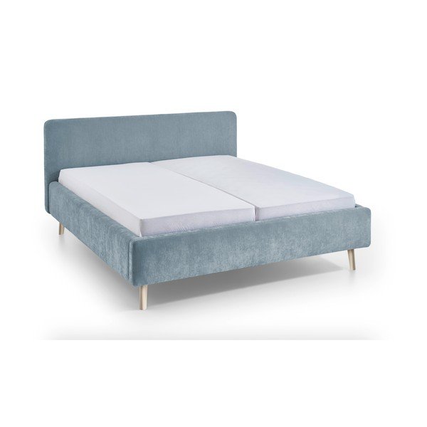 Svijetlo plavi tapecirani bračni krevet bez podnice 180x200 cm Mattis – Meise Möbel-image-4