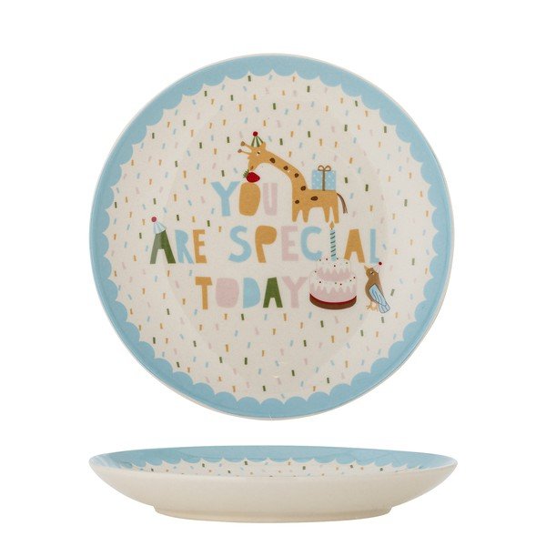 Svijetlo plavi/krem dječji tanjur od kamenine ø 16 cm Celebrate – Bloomingville Mini-image-4