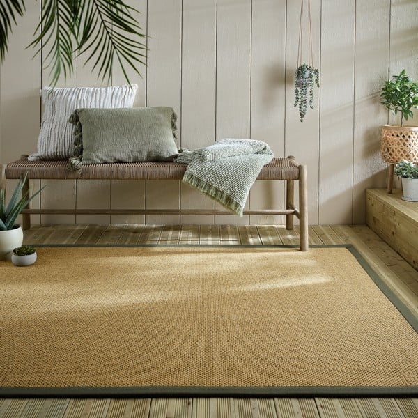 Zeleni/svjetlo smeđi unutarnji i vanjski tepih 160x230 cm Sisal Look – Flair Rugs-image-1