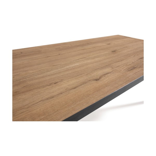 Crni/u prirodnoj boji pomoćni stol s pločom stola u dekoru hrasta 60x120 cm Sindi – Marckeric-image-4