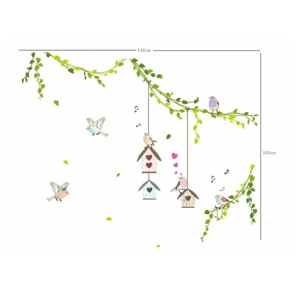 Set zidnih naljepnica Ambiance Birds cages in the Forest-image-1