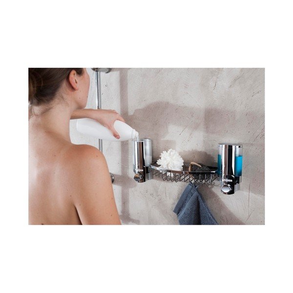 Dvostruki dozator sapuna na zid s policom za tuš Compactor-image-1