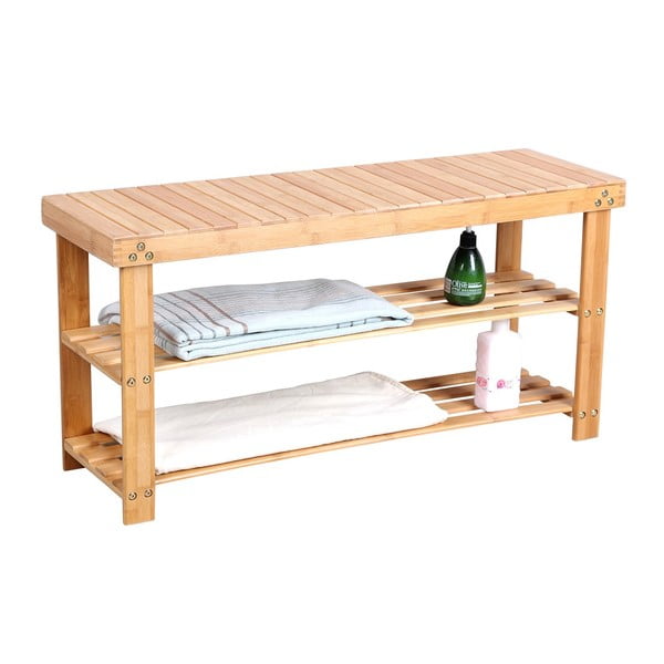 Regal od bambusovog drveta za 8 pari obuće Songmics, širina 90 cm-image-1