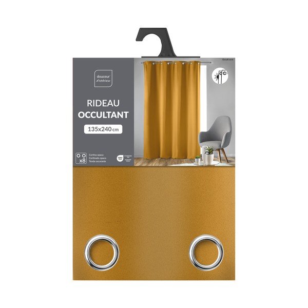 Oker žuta zatamnjujuća zavjesa 135x240 cm Occult – douceur d'intérieur-image-4