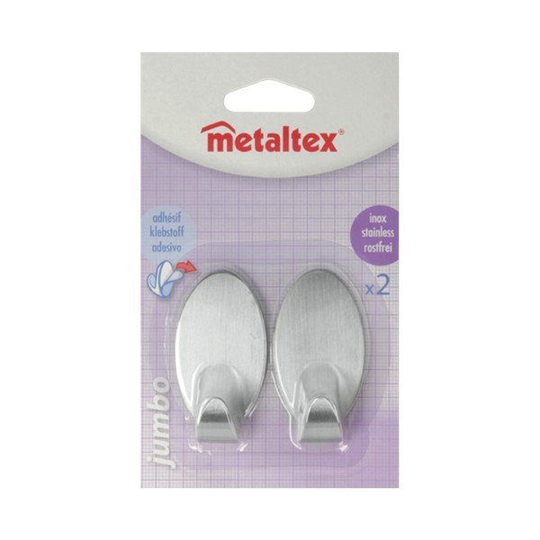 Set s 2 samoljepljive kuke od nehrđajućeg čelika Metaltex Mia-image-2