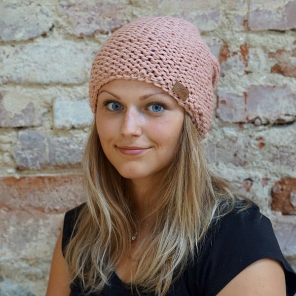 Ružičasta ručno rađema kapa DOKE Peach-image-1