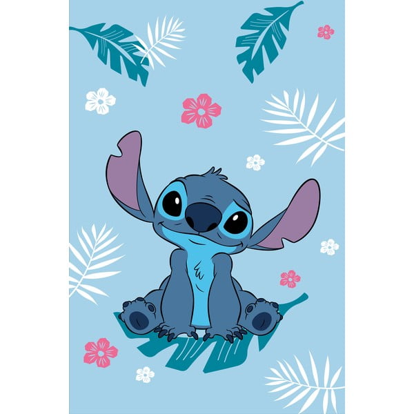 Plava deka za bebe od flisa 100x150 cm Lilo a Stitch "Blue" – Jerry Fabrics