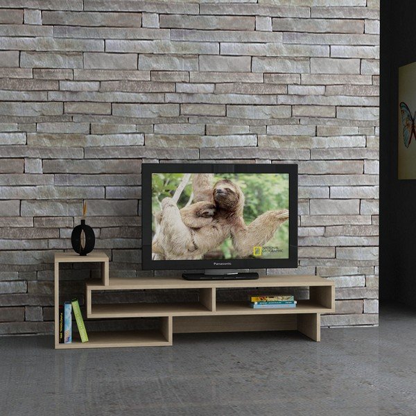 Tetra TV stol, bijela/hrast-image-1