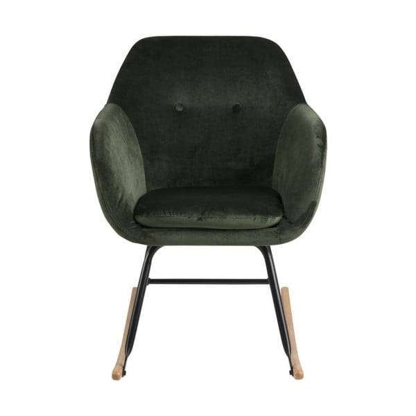 Zelena baršunasta stolica za ljuljanje Actona Emilia-image-2