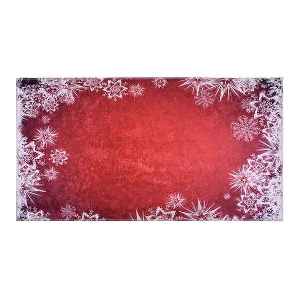 Crveno bijeli tepih Vitaus Snowflakes, 120 x 160 cm