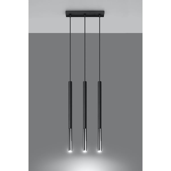 Visilica u crnoj i srebrnoj boji Sollux Asarot 3L-image-3