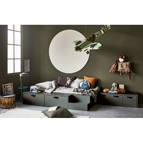 Zeleni/sivi dječji ormar od masivnog bora 120x36 cm Stage – vtwonen-image-1