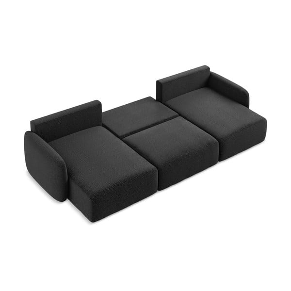 Crna sklopiva/s prostorom za odlaganje kutna garnitura Kalena – Makamii-image-4