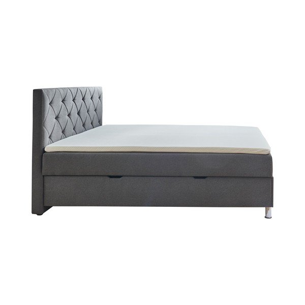 Tamno sivi boxspring krevet s prostorom za pohranu 180x200 cm Leo - Meise Möbel-image-4
