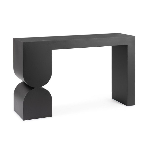 Crni pomoćni stol sa staklenom pločom stola 32x120 cm Archie – Bizzotto