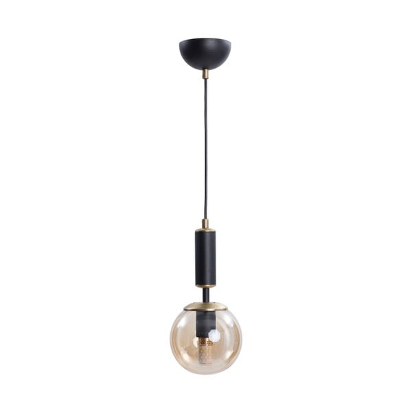 Žuta /crna viseća svjetiljka sa staklenim sjenilom ø 15 cm Hector – Squid Lighting
