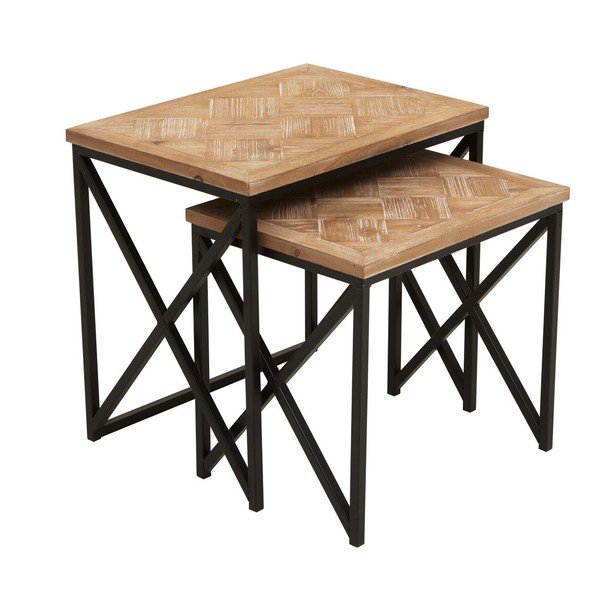 Pomoćni stolići u setu 2 kom od masivne jele 38x51 cm Kickford – Premier Housewares