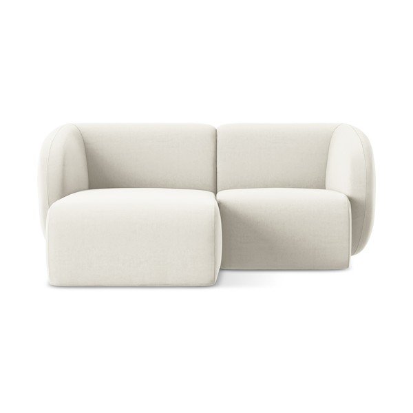 Bež baršunasti kutna garnitura (s lijevim kutom/s ležaljkom) Lani – Makamii