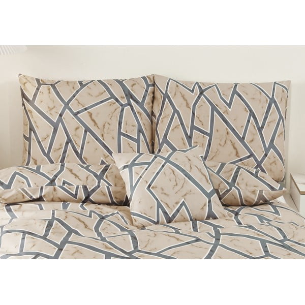 Svjetlo smeđa 6-dijelna posteljina za krevet za jednu osobu od mikrosatena 140x200 cm Marco – My House-image-3