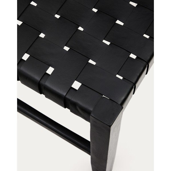 Crna kožna klupa Calixta – Kave Home-image-3