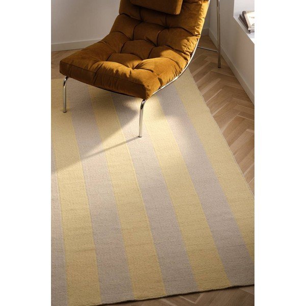 Žuta /bež ručno rađena staza od mješavine vune 80x200 cm Sissel – Jotex-image-1